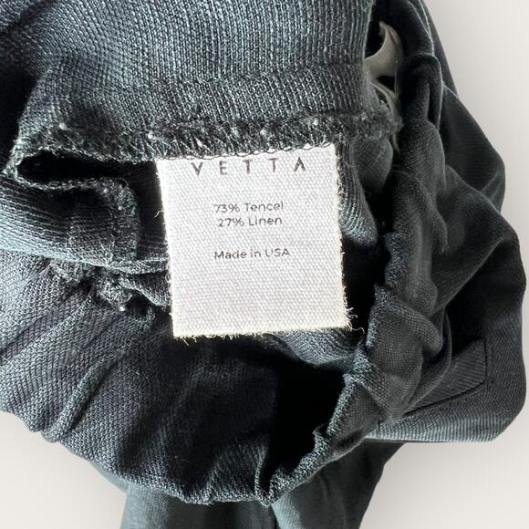 Vetta Linen Tapered Pants | Extra Small XS | Black Tencel Linen Minimalist Work - Picture 6 of 9